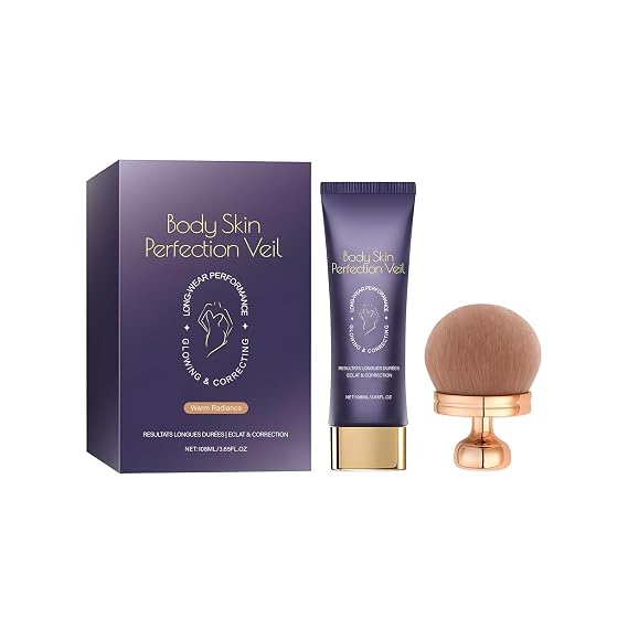 Full Coverage Body Concealer Cream, Moisturizing Skin Tone Corrector for Scars, Tattoos, Varicose Veins, Stretch Marks, Long-Lasting Lightweight Body Foundation 108ml with Brush