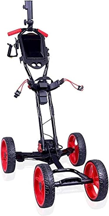 Golf Push Cart Golf Trolley Electric Folding Golf | 4 Wheel Push Pull Cart with Cup Holder Adjustable Push Handle | Open and Close Golf Cart in 1 Second
