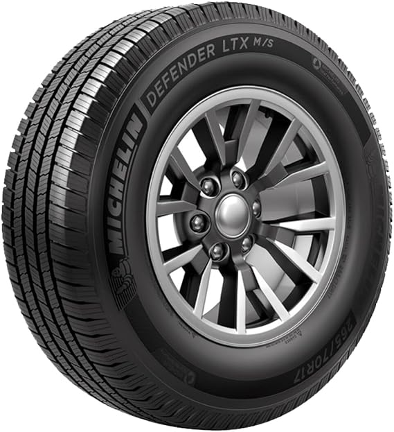 MICHELIN Defender LTX M/S All-Season Radial Tire - LT245/75R17/E 121R | Light Truck Highway All Season Traction 121/118R Rated E (10 Ply) Radial Construction Black Sidewall Tire