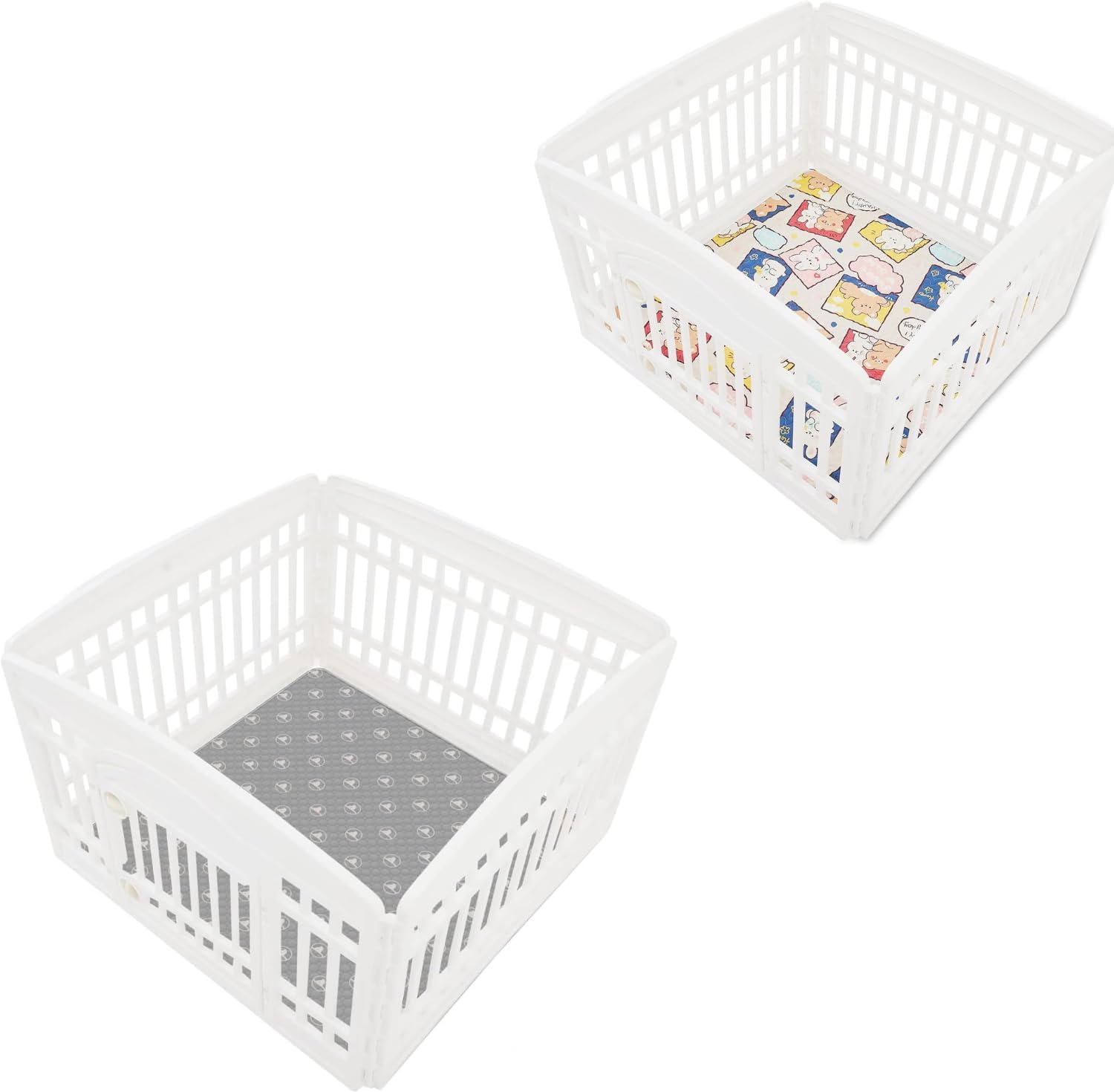 PJYuCien Washable Dog Playpen Mat, 2 Pack 36”x 36”, Leak-Proof Reusable Puppy Pee Pads, Non-Slip Pee Mat for Grey and Pink Set Note: Mat Only, Playpen Not Included
