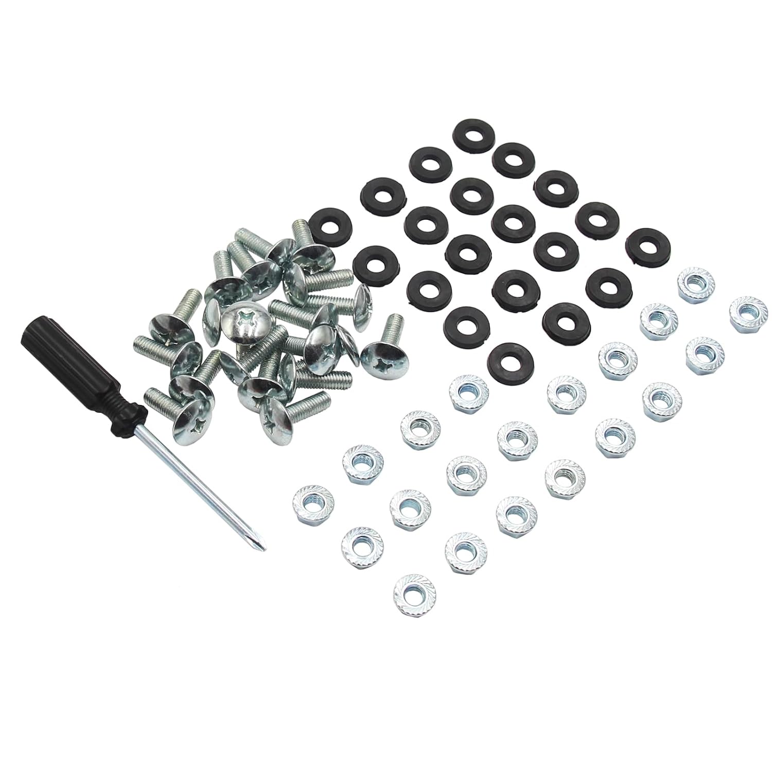 ATV Quad Plastic Body Fender Set of 20 with M6 Bolts, Washers & Nuts for 50cc-250cc Models M6 x 16