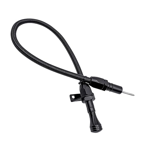 HAHAHA -TH350/TH400 Dipstick Turbo 350/400 Firewall Mounted Flex Transmission Oil Dipstick Compatible with GM/Chevy (Black)