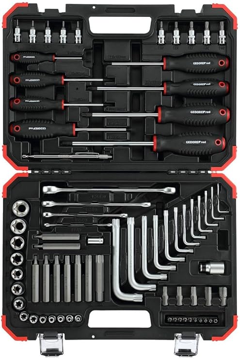 GEDORE Red Screw Tool Set TX 1/4 Inch + 1/2 Inch 75 Pieces [Energy Class A+]
