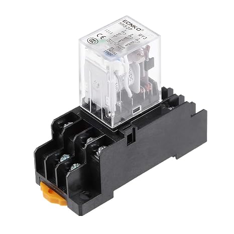 uxcell Electromagnetic Power Relay, HH53P DC 110V Coil 3P3T 11 Pins Electromagnetic Power Relay Green LED with Socket