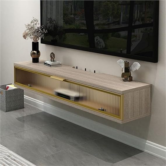 Modern Floating TV Stand for Living Room Wall Mounted Entertainment Center with Storage Cable Management,Living Room