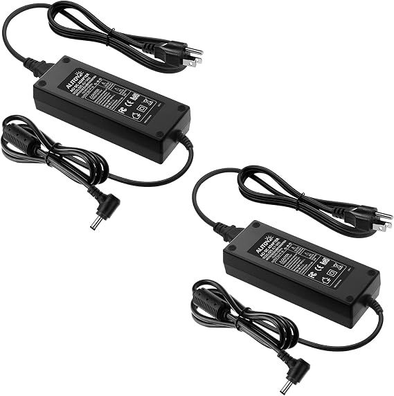 ALITOVE 24V 5A Power Supply 120W DC 24V Transformer 5Amp 4A 3A, 2-Pack | 5.5x2.5mm/2.1mm Plug, AC Adapter 100-240V 50-60Hz to 24VDC Power Supply, for AMS-2-Pro LED Strip Light Pump Massage Chair