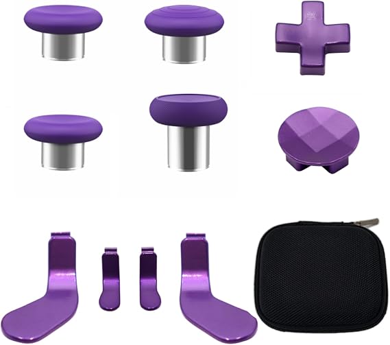 Xbox One Elite Controller Series 2 & Elite Series 2 Core Controller Accessories - Metal Thumbsticks, D-pad, Paddles & Trigger Buttons - Black, Blue, Gold, Purple, Silver, Red, Multicolor