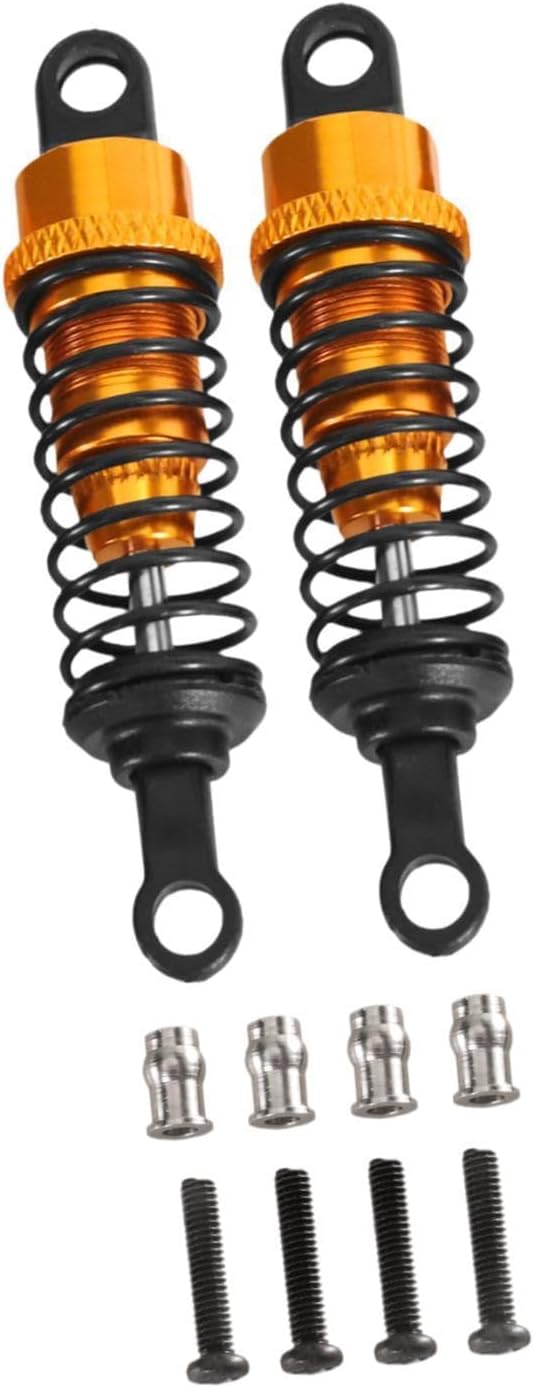 2 Metal Shock Absorbers for Remote Controlled Cars, Hydraulic Replacement Parts, Various RC Models, And Adjustable, Gold