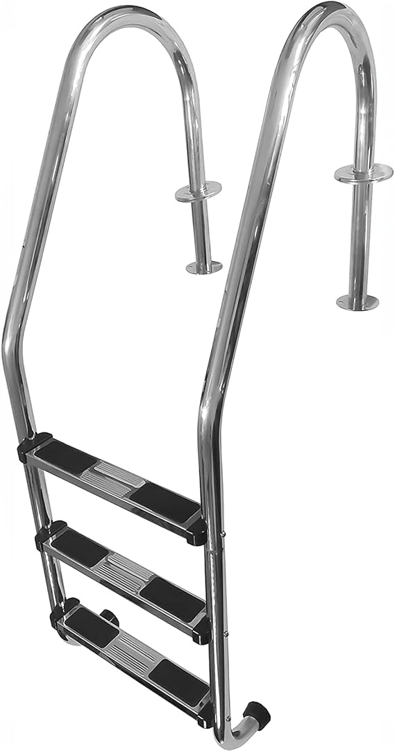 FibroPool Pool Ladder - 3 Step Non-Slip - 61 in - Stainless Steel