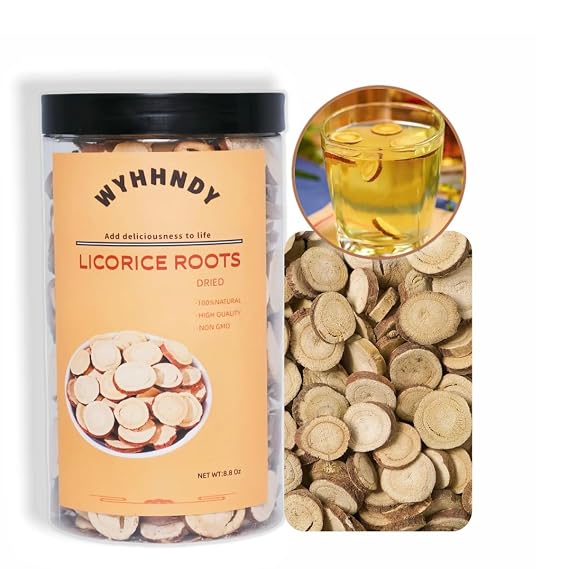 Licorice Root Slices 8.8 oz (250 g) | Pure Flavor | Sealed Jar | Easy Storage | Perfect for Casual Tea Drinks |Gan Cao Slice Root.