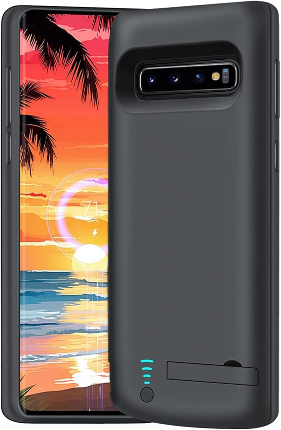 New Version Battery Case for Samsung Galaxy S10+ Plus, 5000mAh Rechargeable Extended Battery Charging Charger Case, Add 1.5X Extra Juice (6.4 Inches) Black