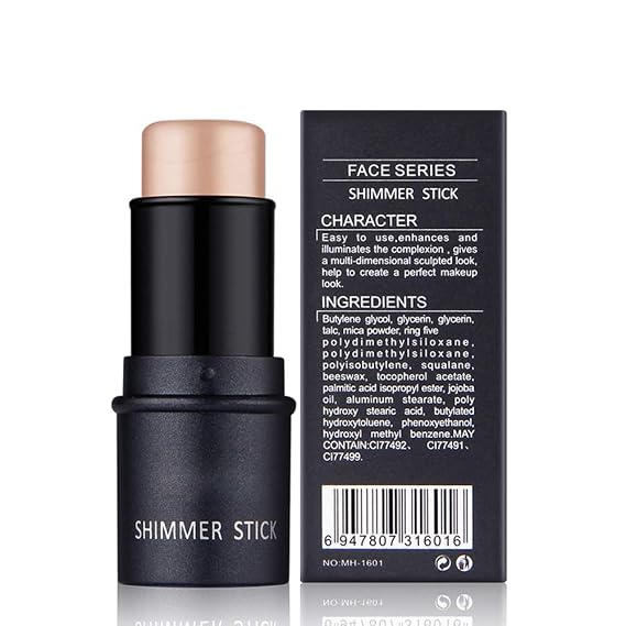 Alvinlite Highlighter Makeup Stick, Magical Halo Glow Highlighters, Contour Highlighter Stick Multi-function Face Shimmer Brightens and Shades Pencil for Face and Body 0.24fl.Oz (Brown)