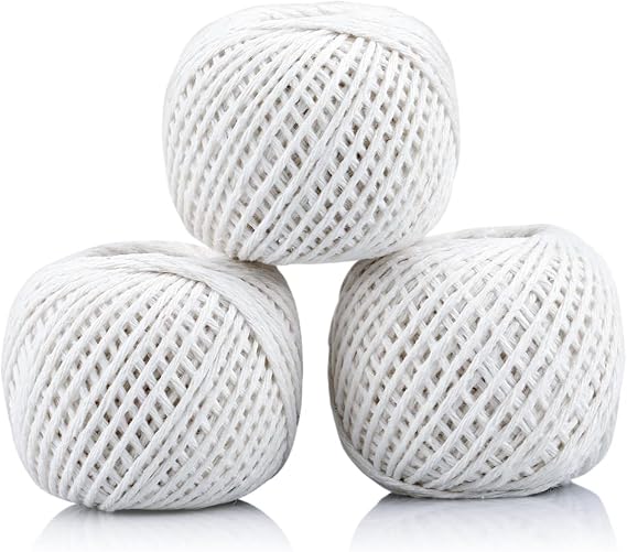 joycraft Natural Cotton String Balls, 984Feet, 2mm White Cotton String