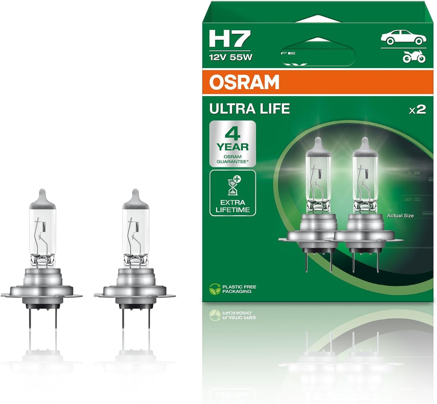 OSRAM Ampul H7 Ult 55W 12V Px26D5X2Trqr2B Ultralife