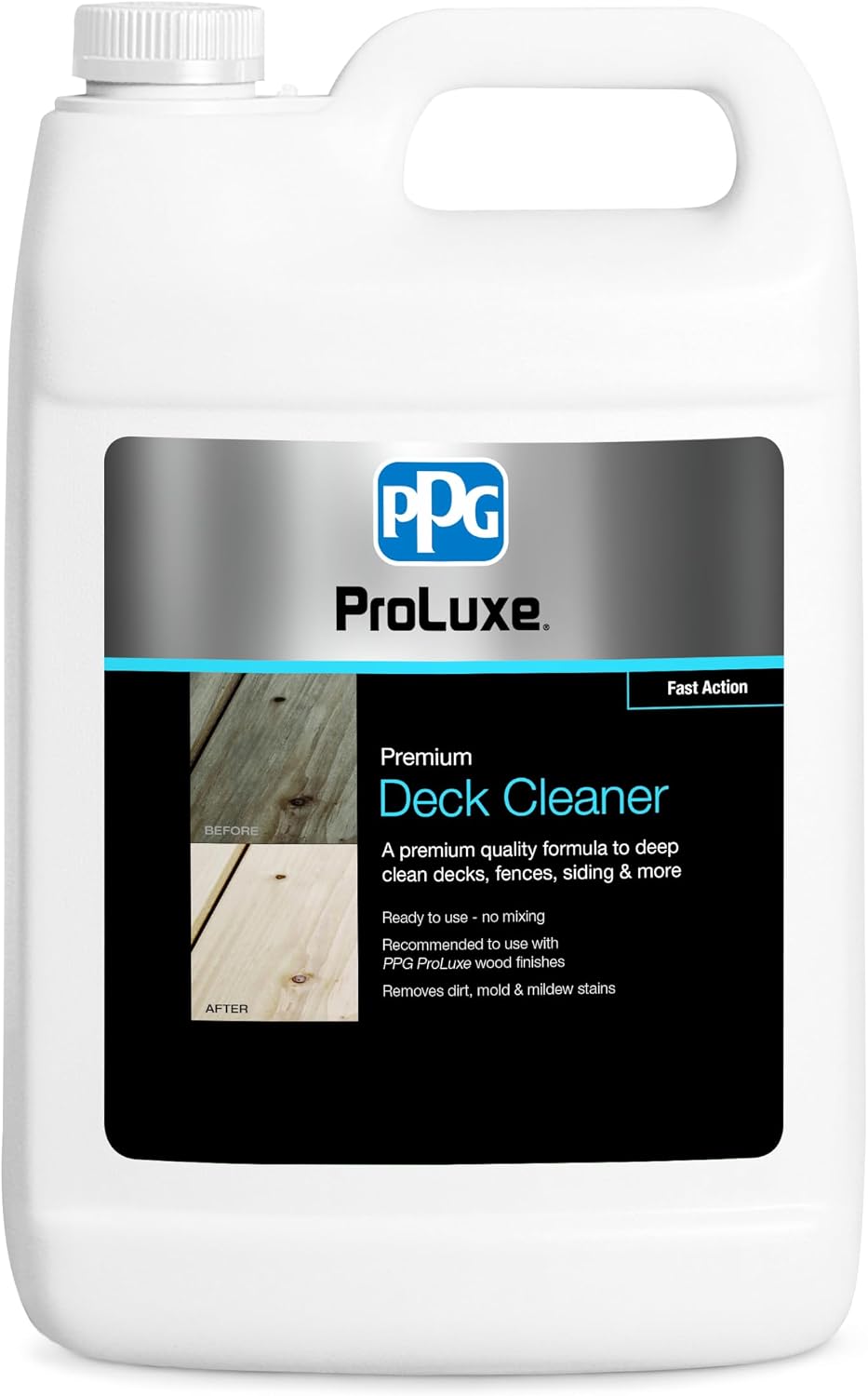 PPG ProLuxe Deck Cleaner, Deep Cleans Decks, Fences and Siding, 1 Gallon Container, Ready to Use