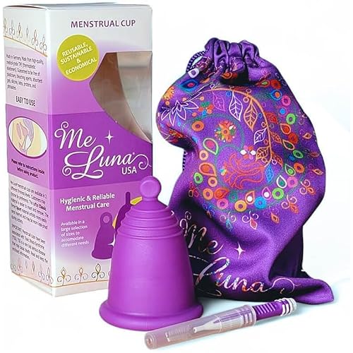 Most Customizable Menstrual Cup with Ball Handle | MeLuna Me Luna | Comfortable Period Cup Reusable Cup | Tampon Pad Alternative for All Body Types | Classic