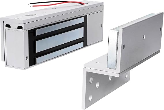 Electric Magnetic Door Lock with Z and L Bracket Outdoor Waterproof 500KG 1200lb Holding Force Electromagnet Lock 12V DC Fail Safe NC Mode for Access Control System