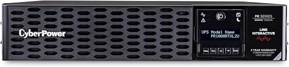 CyberPower PR1000RTXL2U Smart App Sinewave UPS System, 1000VA/1000W, 8 Outlets, 2U Rack/Tower, AVR, EBM Option
