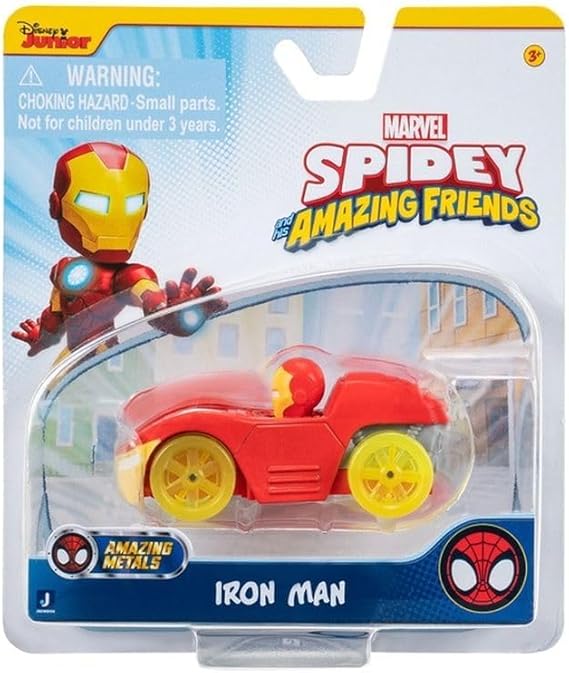 Spidey and His Amazing Friends SNF0231 - Metal Vehicle Iron Man, Toy for Ages 3 and Up, Multiple Colors