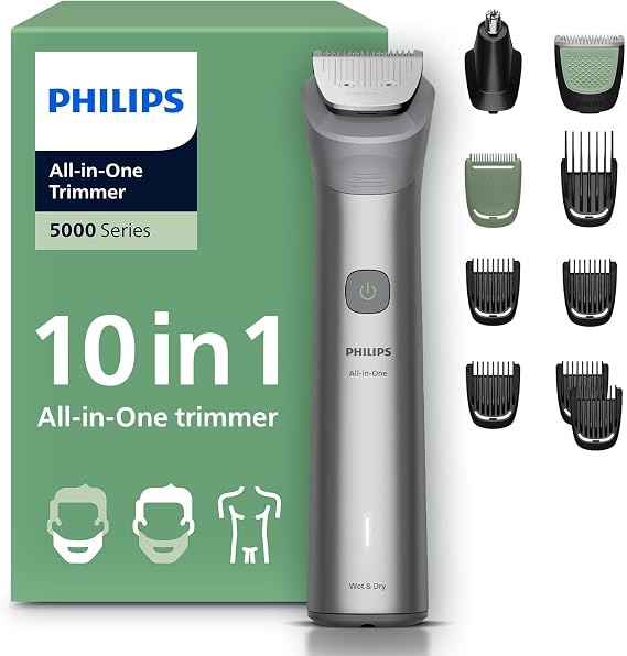 Philips 5000 Serisi 10in1,Erkek Bakım Seti,Yüz/Saç/Vücut Tıraş Makinesi,Islak/Kuru Kullanım,MG5922/15