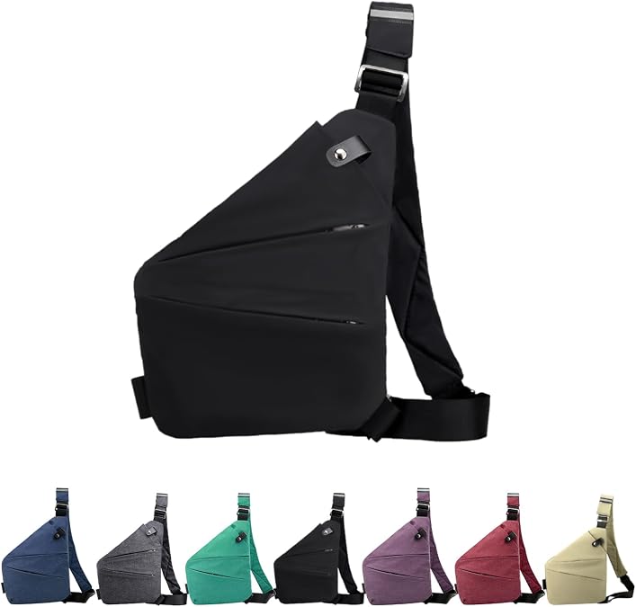 Anti Theft Crossbody Bag for Women Personal Flex Travel Bag Anti-Theft Cross Body Bag Sling Chest Bag for Men （Black） | Anti Theft
