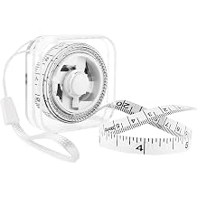 GDMINLO Square Transparent Soft Tape Measure, Dual-Scale 79inch/200cm for Body Measuring, Mini Tape Measure with Hand Strap for Tailoring, Sewing and Weight Tracking (White)