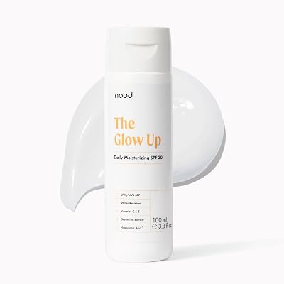 Nood The Glow Up, Lightweight Broad Spectrum SPF 30 with Vitamin C, Green Tea Extract and Zinc Oxide for UVAUVB Protection, 1 Bottle 3.3 fl oz