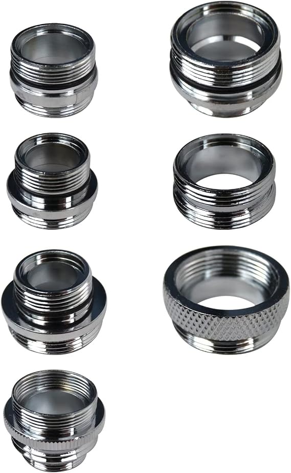 7pcs Faucet Adapter Kit With Male Junior Adapter Female 3/4-27T