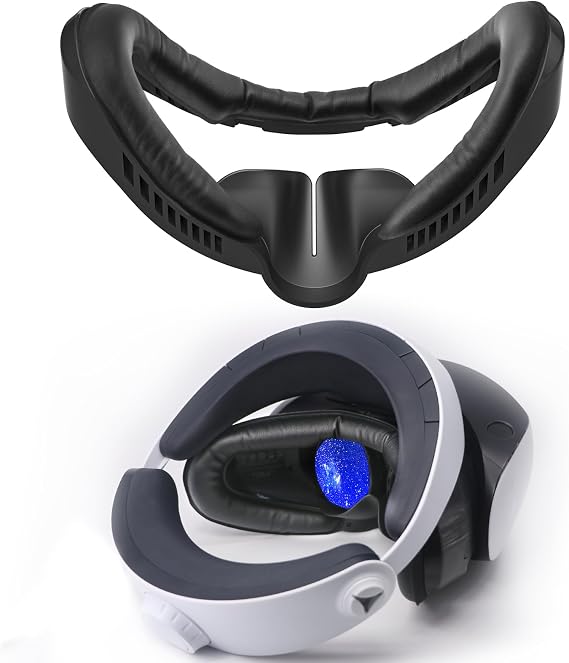 Compatible with PlayStation VR2 Face Bracket Replacement,VR PU Leather Facial Interface Pad Protective for PSVR2,Sweat-Proof Comfortable Face Cover Cushion VR Accessories