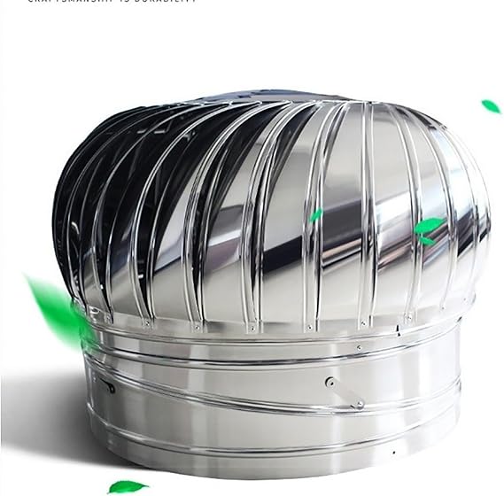 Stainless Steel Non Power Roof Ventilator, Wind Turbines Attic Air Vent, Spinning Roof Vents Weatherproof, Chimney Exhaust Vent Rotating Cover, for Houses Factory Attic Farm(160mm/6.3in)