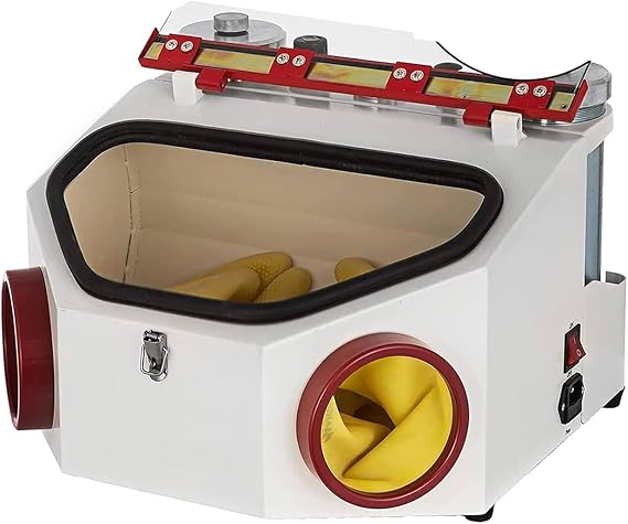 SenhE Sandblasting Machine, Two-Pen Sandblaster Machine, Dental Lab Equipment Twin- Pen Sandblaster Electric Sand Blasting Machine, for Surface Treatment of Materials