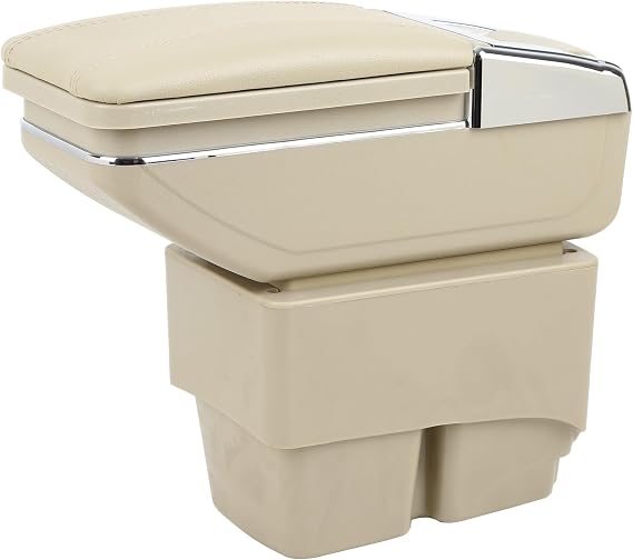 Leather Car Center Console Armrest Box Compatible with Ford Fiesta MK7 2009 2010 2011 2012 2013 2014 2015 2016 2017 Armrests Storage Box