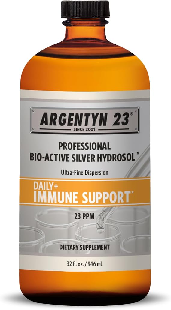 Argentyn 23 Professional Immune Support, Colloidal Silver, 32 fl oz (946mL) | Bio-Active Silver Hydrosol, 23 ppm, Liquid Twist Top