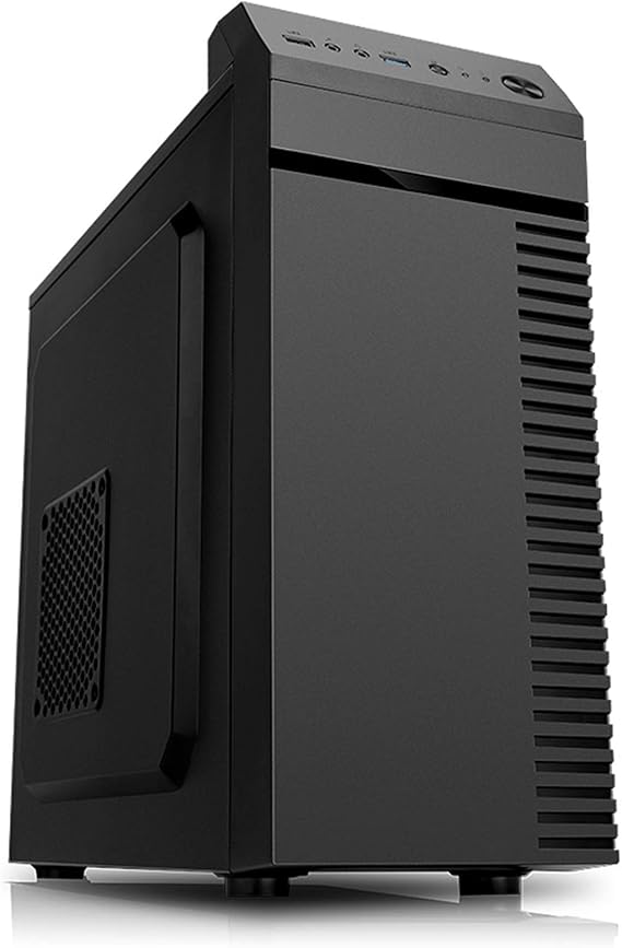 PC Gaming Case - USB3.0 Port - SPCC Steel Side Panel Cable Management - Black (M-ATX Motherboard, Solid-State Drive, Optical Drive, Long Graphics Card, backline)
