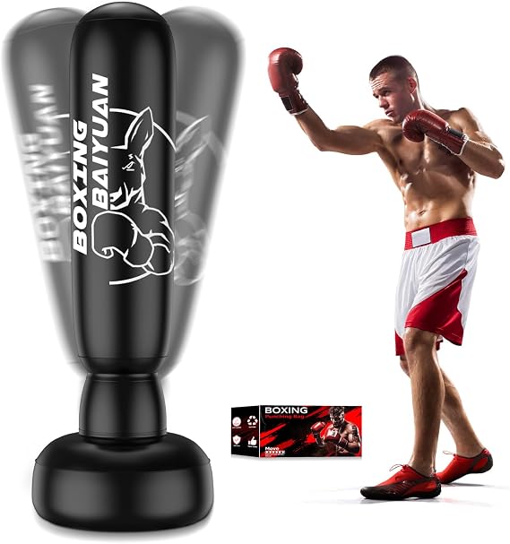 BaiYuan Inflatable Freestanding Punching Bag with Stand