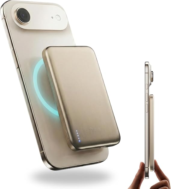 BMX Air Semi-Solid Power Bank, 5000mAh Qi2 (Gold)