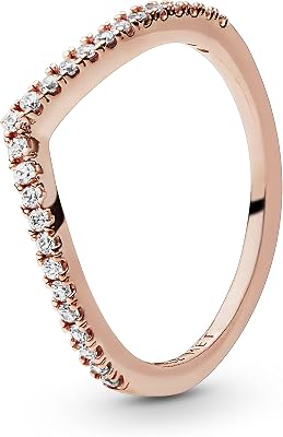 PANDORA Sparkling Wishbone Ring Rose Gold 52 US Size 6