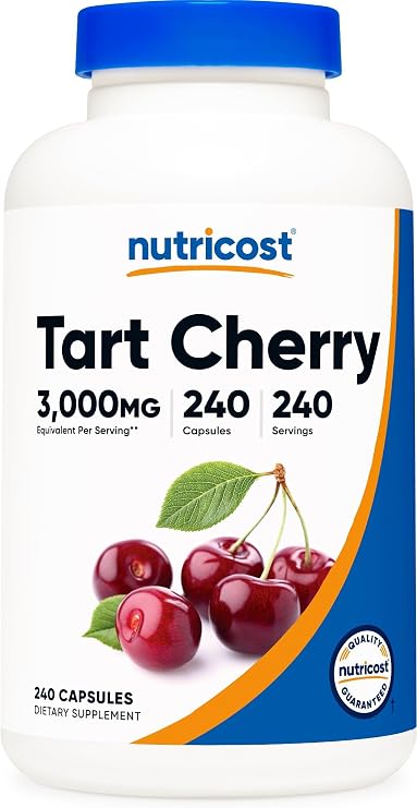 Nutricost Tart Cherry Extract 240 Vegetarian Capsules, Gluten-Free | 240 Servings per Bottle, GMO-Free