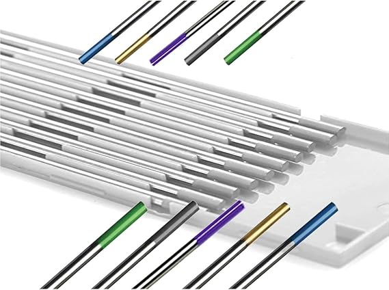 10-pk Premium TIG Welding Tungsten Electrode .040"-1/16" x 7" ASSORTED ALLOYING Green-Purple-Gray-Gold-Blue