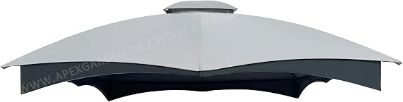 APEX GARDEN Replacement Canopy Top for Lowe's Allen Roth 10X12 Gazebo #GF-12S004B-1 (Grey)