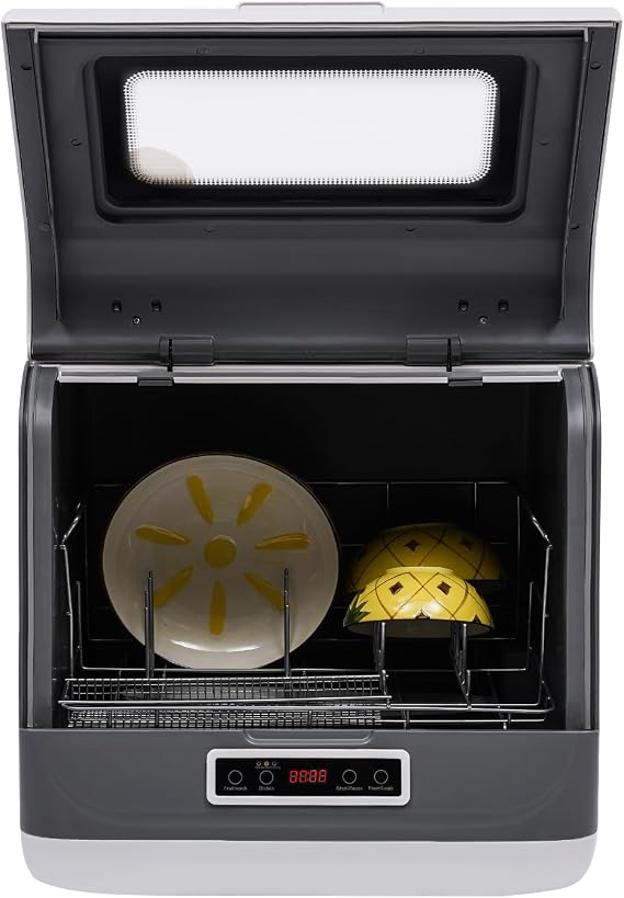 Portable Dishwasher,800W Countertop Stainless Steel Mini Dishwasher With 3 Washing Programs,110v Multi-Functional Large Capacity Dishwasher For Apartments,Dorms, Kitchens,Campers/Rvs