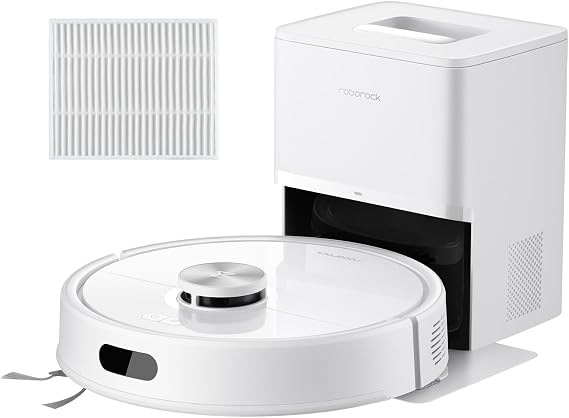 roborock Q7 M5+ Robot Vacuum and Mop White with Washable Filter