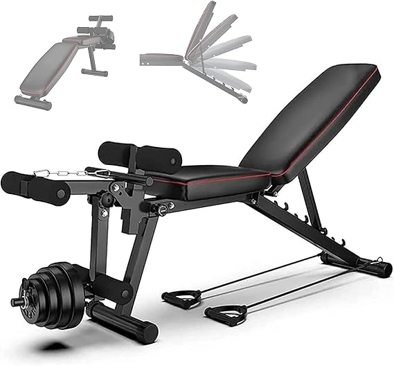 Adjustable Weight Bench Folding, Multifunctional Weight Lifting Home Gym Fitness, Bench Press, 6 Gear Backrest Adjustable