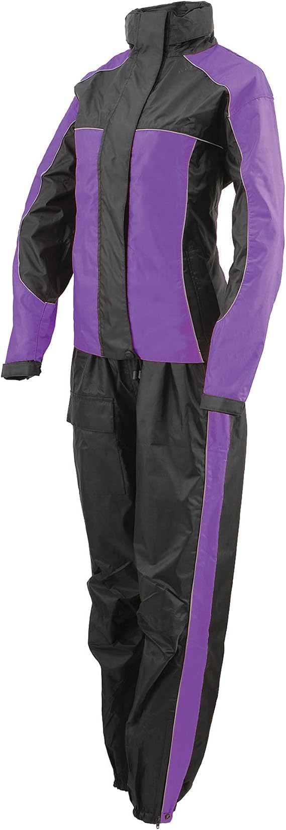 Milwaukee Leather Women's Water-Resistant Motorcycle Rain Suit with Hi Vis Reflective Tape SH2222