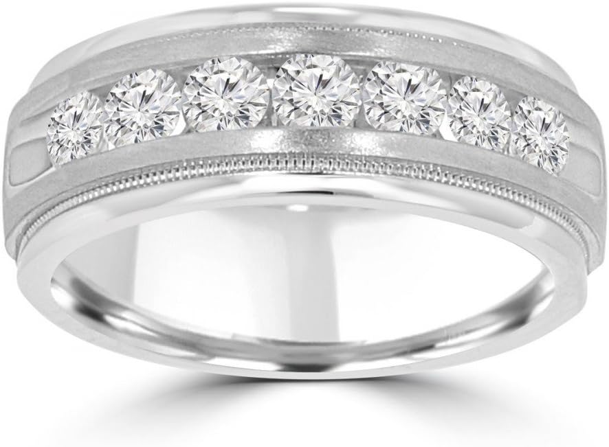 0.70 ct Men's Round Cut Diamond Wedding Band Ring in Channel Setting in Platinum