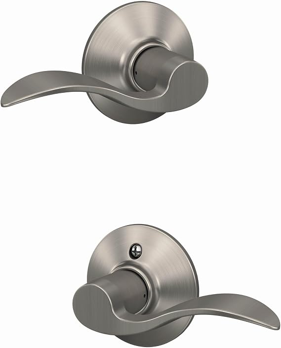 SCHLAGE Accent Hall/Closet Passage Door Handle, Reversible, Satin Nickel