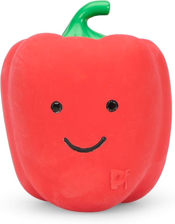 Petface Foodie Faces Red Pepper Dog Toy with Built-In Squeaker (Pack of 1) | Durable Latex Material, Size for Medium to Large Dogs, for Fetch & Interactive Play