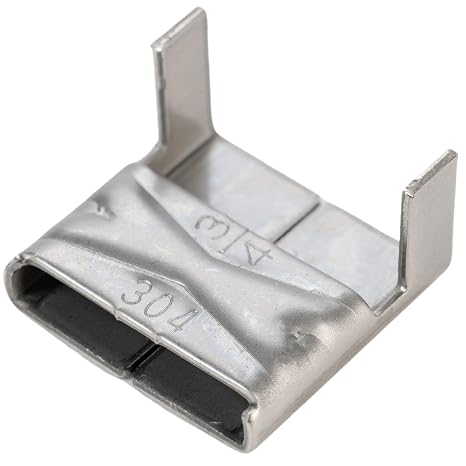 IDL Packaging 3/4 Closed 304 Stainless Steel Wing Seals for 201/304 Type Stainless Banding (Pack of 50) - Rust Resistant Heavy-Duty Banding Seals - Closed with Hammer or Hammer-Type Tool