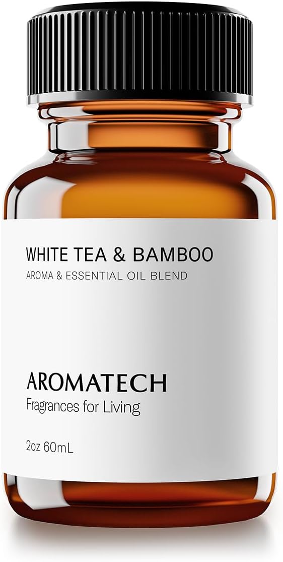 AromaTech White Tea & Bamboo Premium Aroma Oil Delicate & Earthy Home Fragrance with Notes of White Tea, Bamboo & Jasmine for Scent Diffusers, Cold-Air and UltraSonic Scent Machines (60 mL)