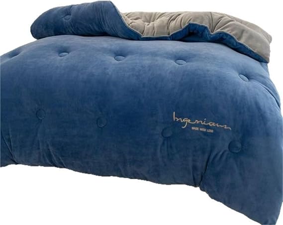 Thickened Super Soft Winter Quilt,Lamb Cashmere Warm Quilt Core, Milk Velvet Double Fabric,Breathable Warmth Fluffy Velvet Blanket for Cold Weather(Color1,150x200cm(3KG))